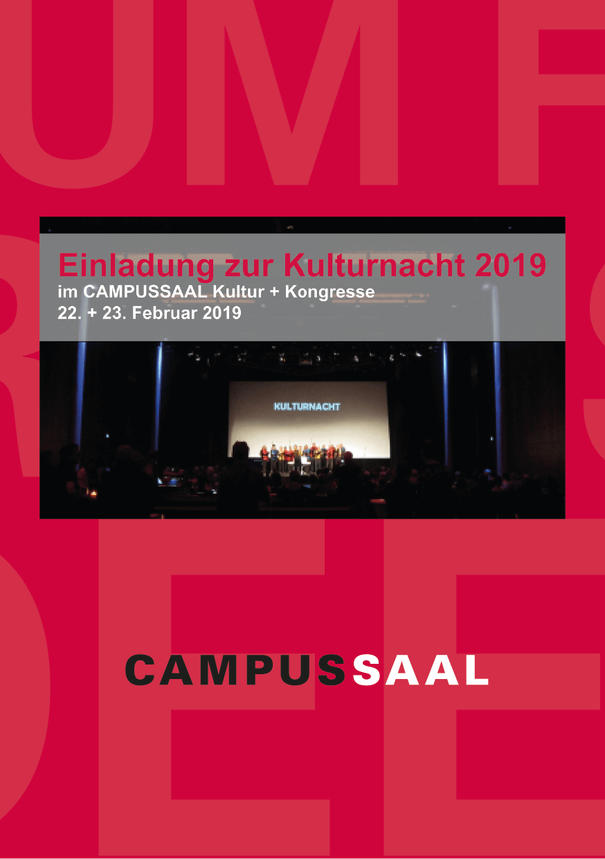 campussaal flyer ehemalig campussaal kulturnacht 2019 - CAMPUSSAAL